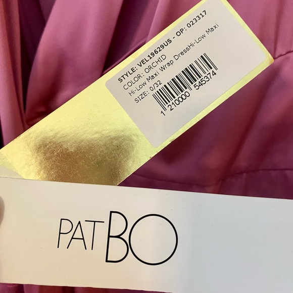 EUC PatBO Orchid High-Low Satin Wrap Gown - Picture 11 of 13